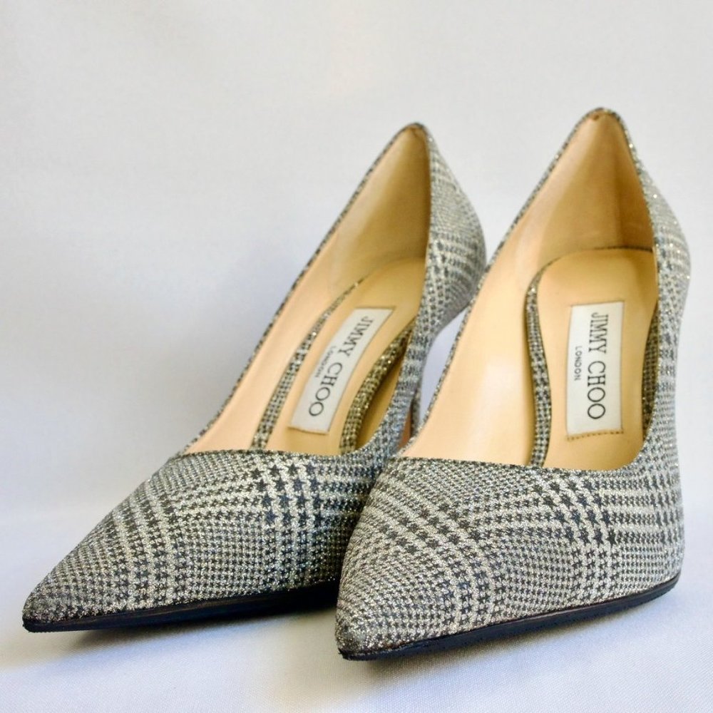 Jimmy Choo Love Prince of Stars Checker Plaid Pumps NWT Sole Protected